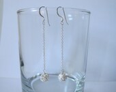 Fun, Dangly, Elegant Sterling Silver Ball on Chain Eearring