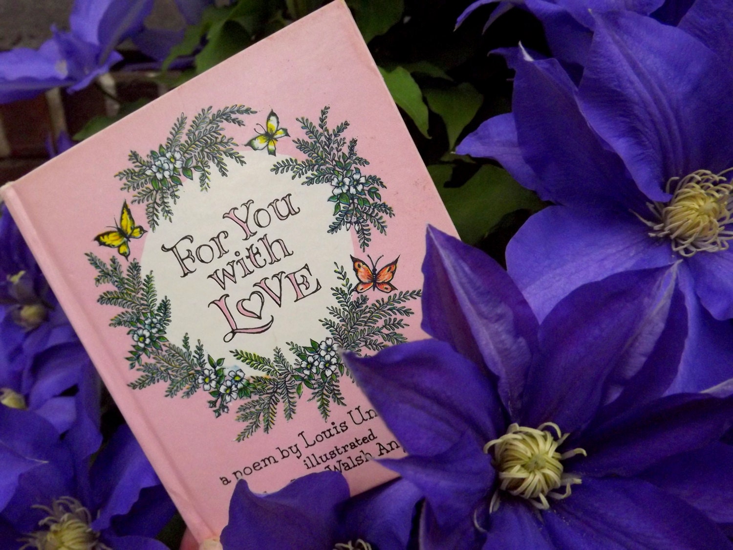 Poetry Book, For You with Love, Joan Walsh Anglund, 1960s Vintage Hardcover Book, Darling Illustrations, Small Book