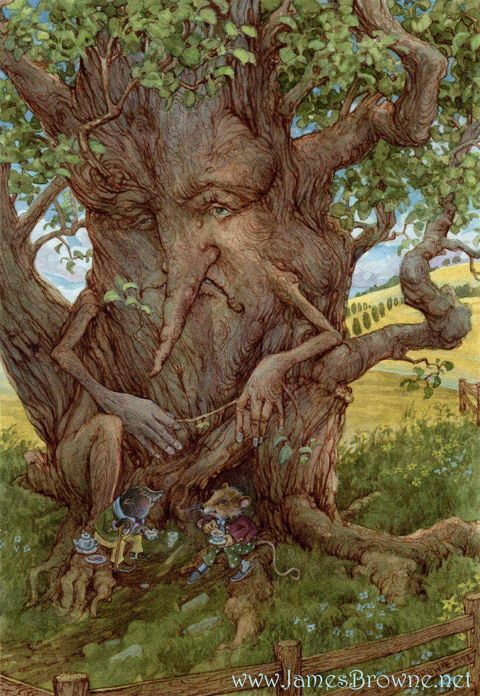 Afternoon Tea Mole and Rat Tree Ent 8.5x11 Print