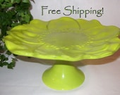 Lg. Flower Pedestal Cake Stand Serving Piece - Candle Holder - Plant Stand - Cake Plate