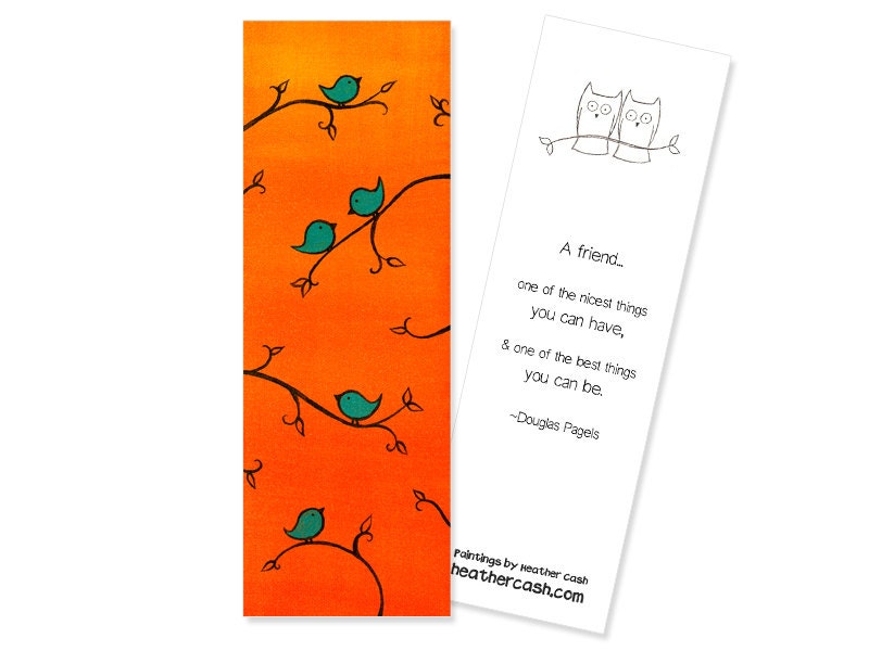 Bird Bookmark - Baby Shower Favor - Party Favor