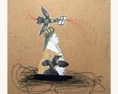 TRAVEL original  mixed media figurative