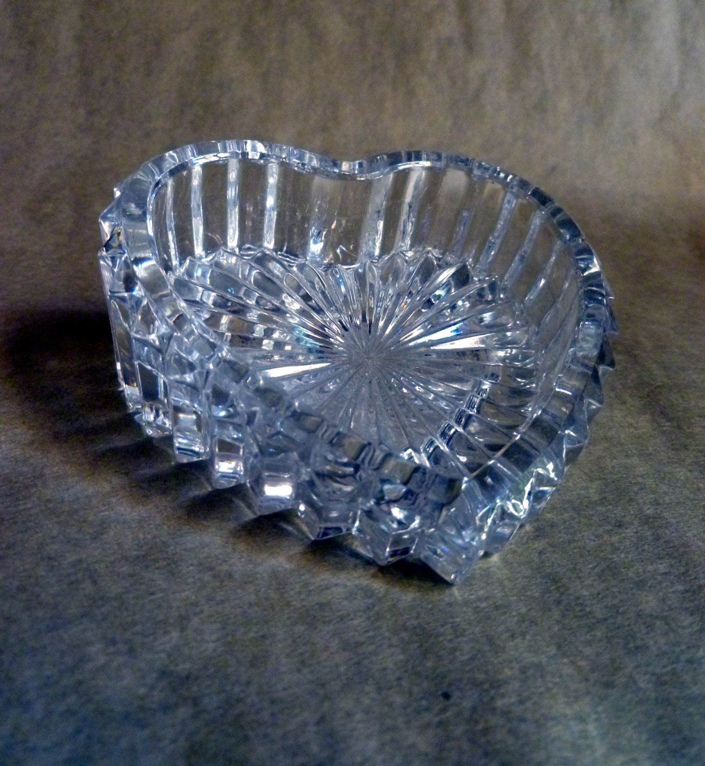 Pressed Glass Heart, trinket holder, decoration