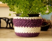 Crochet Plant Pot Cover - felted wool