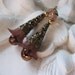 Vintage Style Brown Flower Crystal Filligree Earrings
