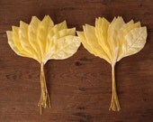 Vintage Velvet Millinery Leaves - Yellow Craft Leaf, 2 Bunches - 24 Leaves