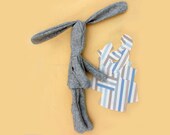 Unstuffed bunny body and dress cut out. Let's make your felt Bunny together.
