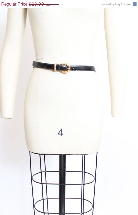 40% Off SALE Vtg Super  Gold Buckle Leather Belt size S