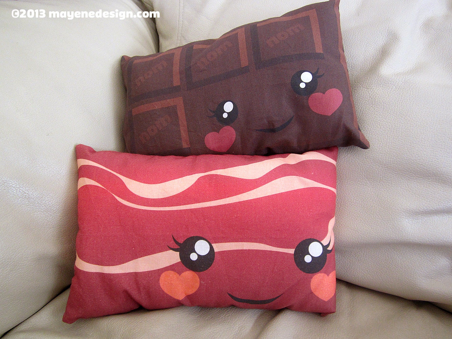 bacon and chocolate bff pillow set