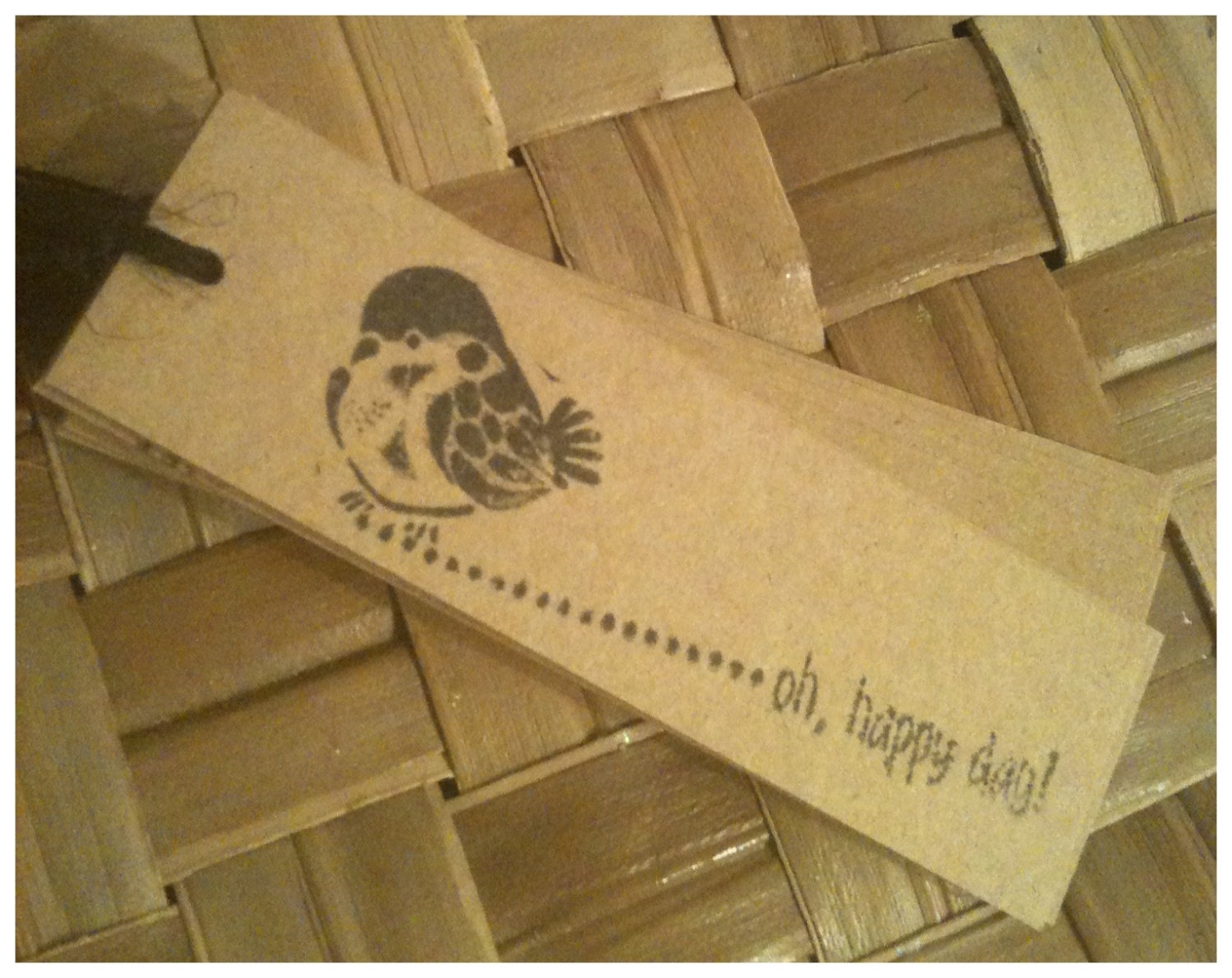 Bird Baby Kraft Bookmarker All Occasion Oh Happy Day Handmade Gift Tag Black Ink Set of 8