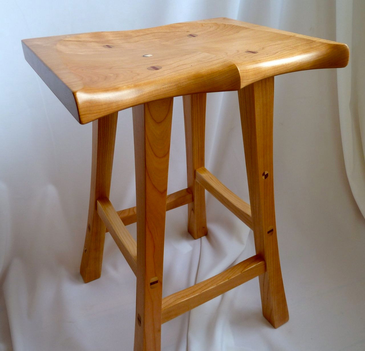 Stool, Wood Stool, Kitchen Stool, Chair,  Solid Cherry , Walnut, Red Oak, Guaranteed Bum Friendly (F46)