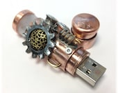 STEAMPUNK 32GB USB Flash Drive Model 706 in a Tin Box, double indicator lights