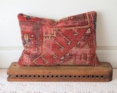 Red Gold Oriental Carpet Pillow