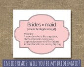 Bridesmaid - Cards - Ask Bridesmaid, Will you Be My Bridesmaid Card - Bridesmaid Invitation