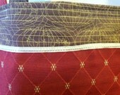 Large, Handmade, Tote Bag in Canvas Maroon Fabric with interior Brown world map design. Unique and Functional.
