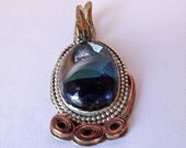 Mixed metal Sea Breeze Fused Glass Pendant.