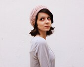 Chunky Knit Beret Hat Women Pure Wool - Color of your choice