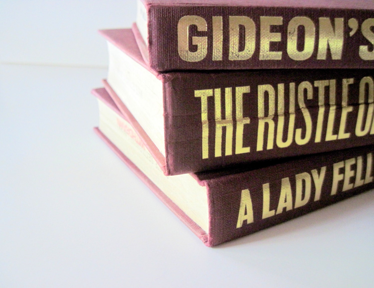 Vintage Books Plummy Purple Books Vintage Book Set Printed in England Gold Titles Art Deco French Country Cottage Chic