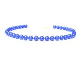 Blue onyx short necklace with gold vintage clasp. Italian refined jewelry