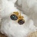 Tiny Druzy Earrings Peacock Drusy Quartz Studs Gold Vermeil Bezel Set