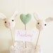 Bunny Cake Topper With Embroidery Name Sign Banner