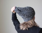 Knit Slouch Hat - Women hat in grey shades -  Ready to ship