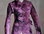 NEW  Wonderful felted long jacket or short coat "Tree Design"