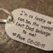 Custom Hand Stamped Personalized Dog Tag Rectangle Key Chain  Great gift for dads