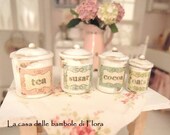 Shabby metal cans - 1/12 dolls house dollhouse miniature