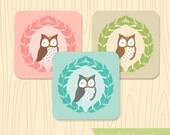 Sweet Owlie 3" Square Tags PDF - Choose A Color