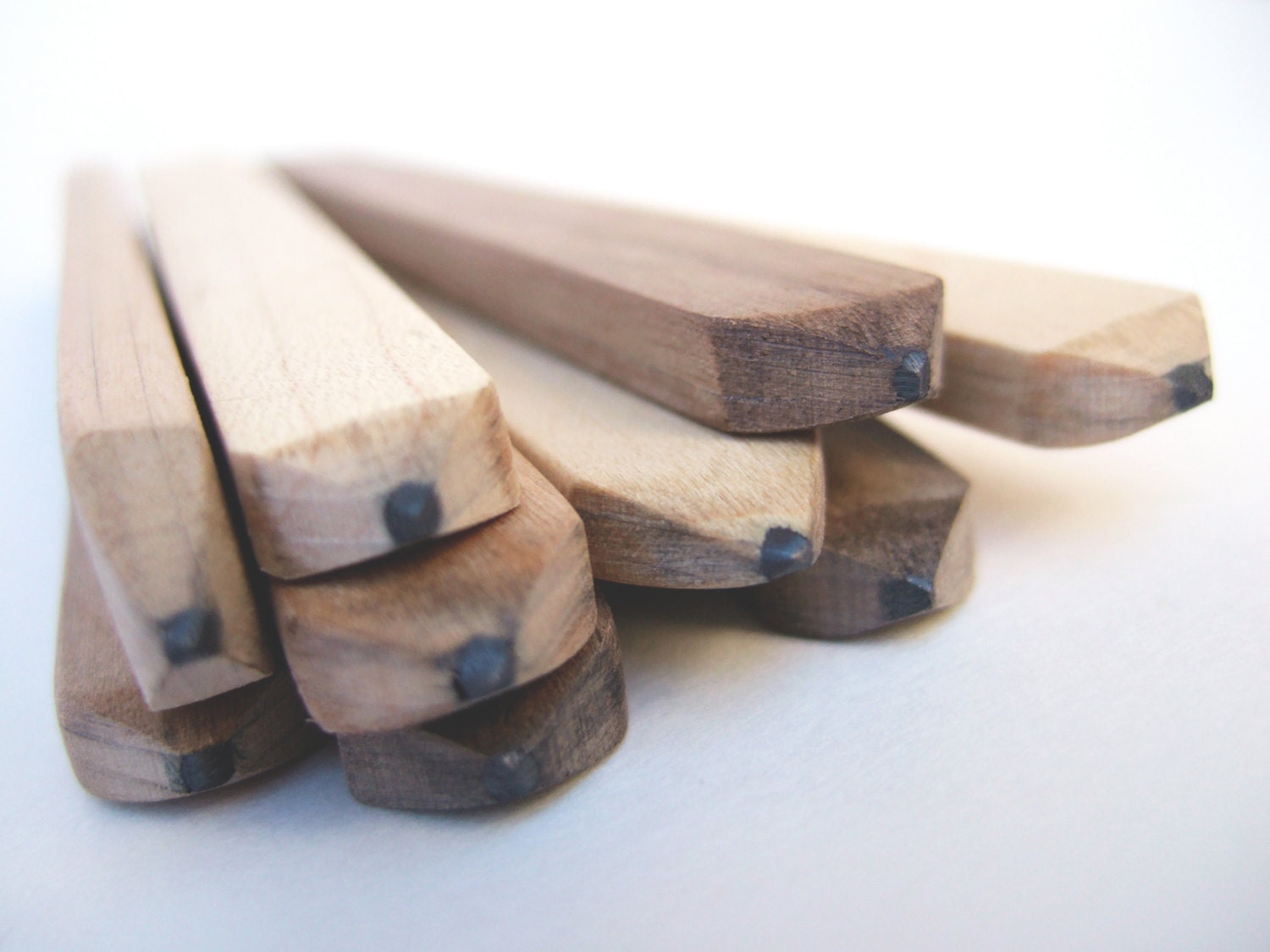 the modern carpenter pencil. cherry wood. set of 3.