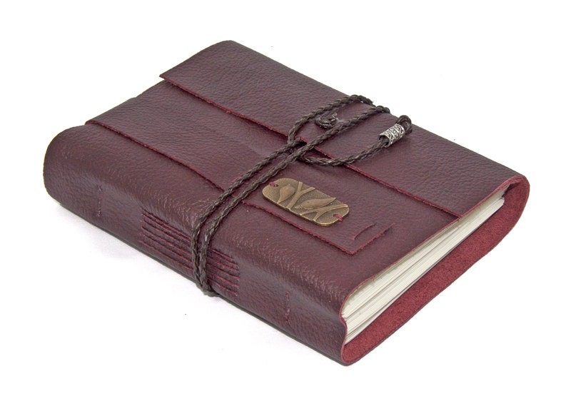 Burgundy Leather Journal with Bookmark