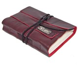 Deep Cherry Red Leather Journal with Bookmark