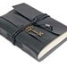 Black Vegan Faux Leather Journal with Key Bookmark