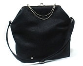 Big Fold Clutch Bag - Black - Nickel - woman bag, removable strap, Duchess Case collection