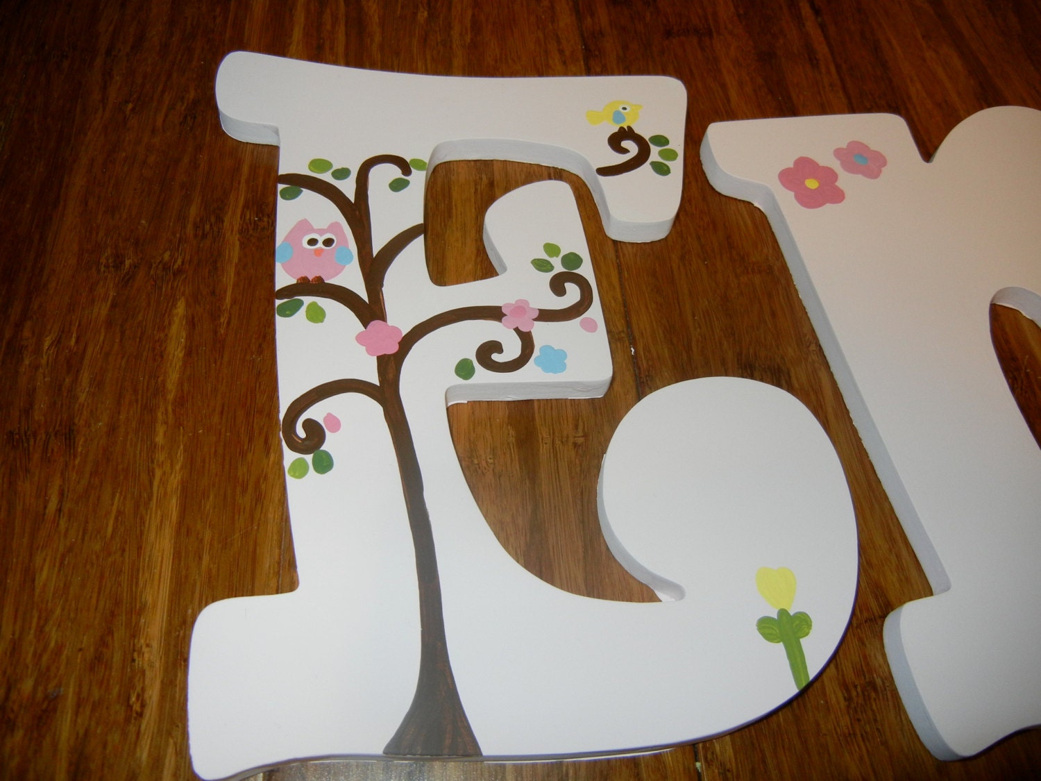 Wooden Wall Letters- Hand Painted, Made to Match Happi Tree Bedding