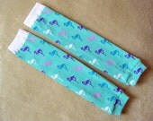 Baby Leg Warmers - Seafoam Green with Purple, Lilac and Teal Flamingos, baby legs, baby girl, baby shower gift, arm warmers