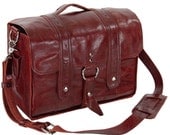 14x6 Italian leather Diaper Bag NEW: 2Z - Ruby Red Color - Georgetown Style  - Handmade in the U.S.A - Free Shipping