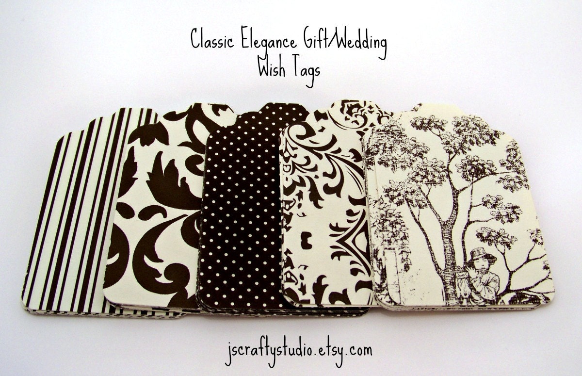 Classic Elegance Wedding Wish, Favor, Gift Tag