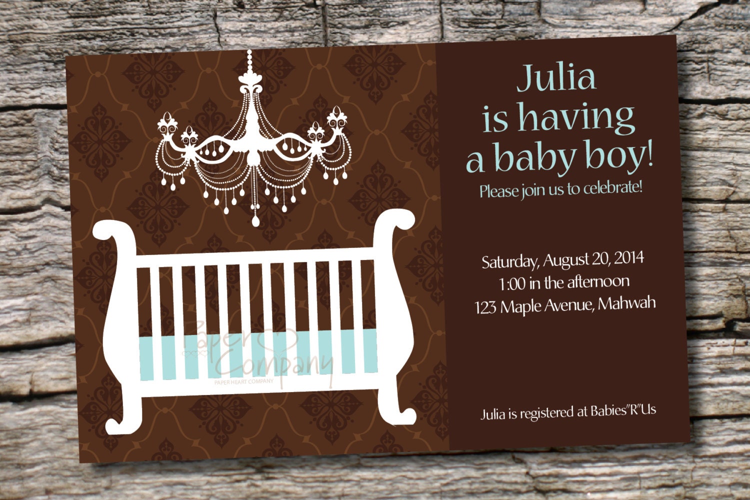 ELEGANT CHANDELIER Baby Shower Party Event Printable Invitation Il_570xn
