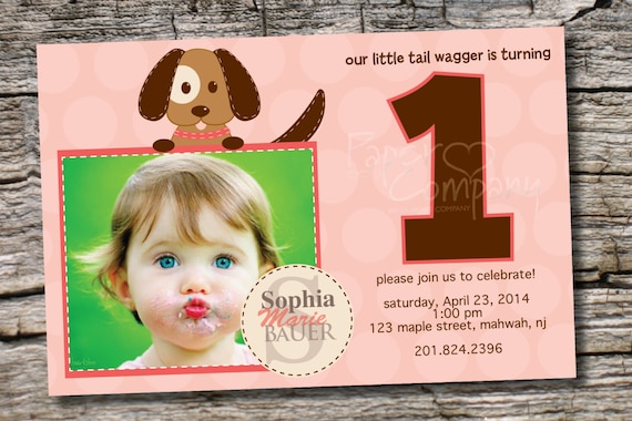 LITTLE DOGGIE Birthday Party Event Printable Invitation Girl/BOY/Generic Il_570xn