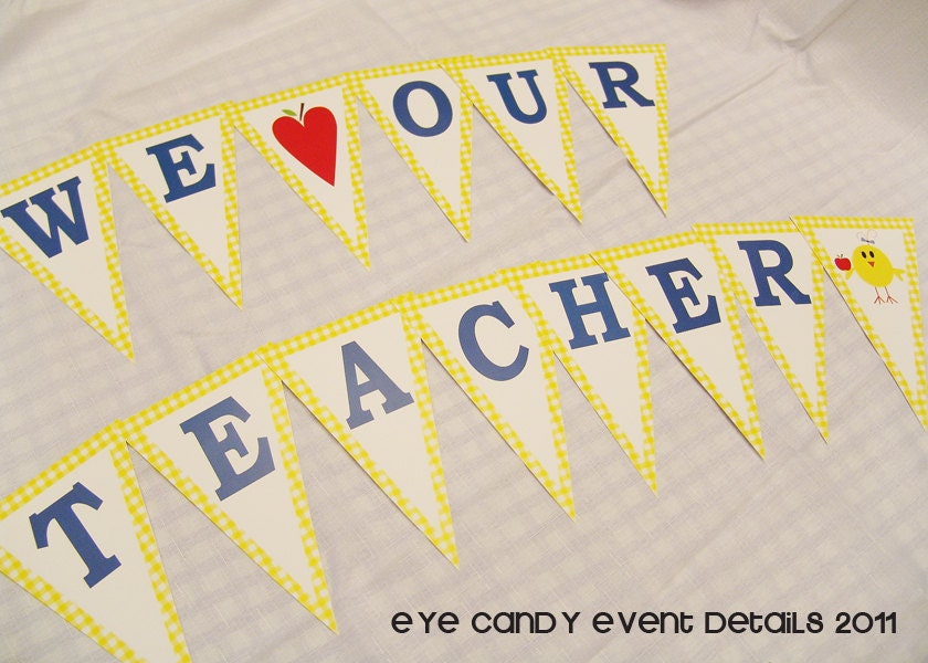 BANNER -  We LOVE Our Teachers & Staff - Teacher Appreciation Party -  Back to School - Teacher Appreciation DIY Banner - Teacher Gift