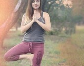 Build Love Saw Screenprinted Cropped Eco Friendly Yoga Pants
