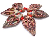 American Trade Bead - Montana - Strand of 6 spacer beads. Hollow blown boro glass lampwork.