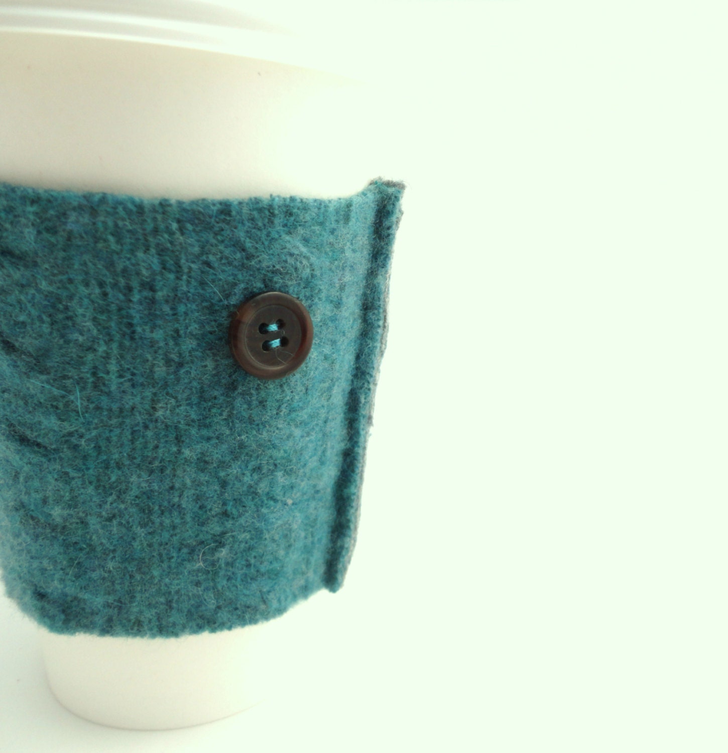 Coffee Cozy EMERALD GREEN Felted Sweater Wool Coffee Cosy / Coffee Sleeve / Coffee Sweater by WormeWoole - WormeWoole