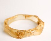 double gold wavy eco resin bracelet bangle