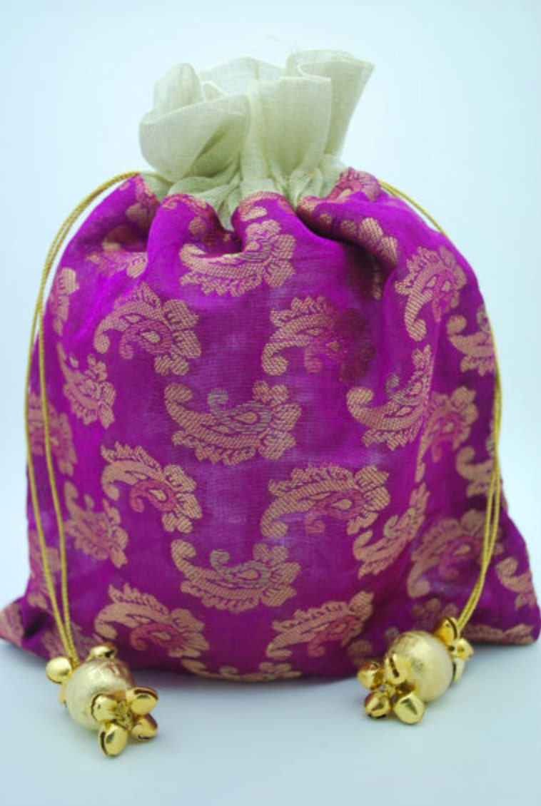 ... Gold Medallion Brocade Silk Favor Bags Gift Wedding Bag Pouch Jewelry