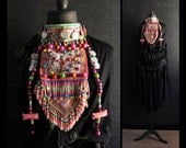 Extravagant statement necklace tribal bib necklace by Jevda one of a kind summer 2013 eco friendly jewelry handmade neck ornament