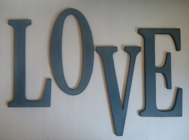 Wooden Letters "LOVE" or Any Four 18 inch Large Painted Wood Letters Wedding Baby Name Nursery Wood Wall Letter Alphabet Intial