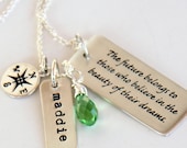 Graduation Necklace, Graduation Gift For Daughter, Compass, Dream, Believe,Class of 2013, Future Quotes for Grads, Future, Believe